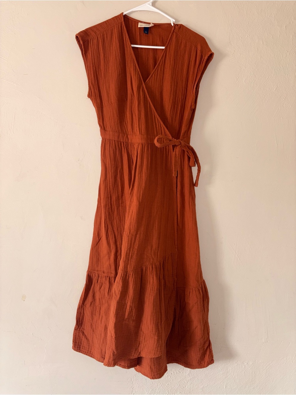 Universal thread burnt orange wrap dress S